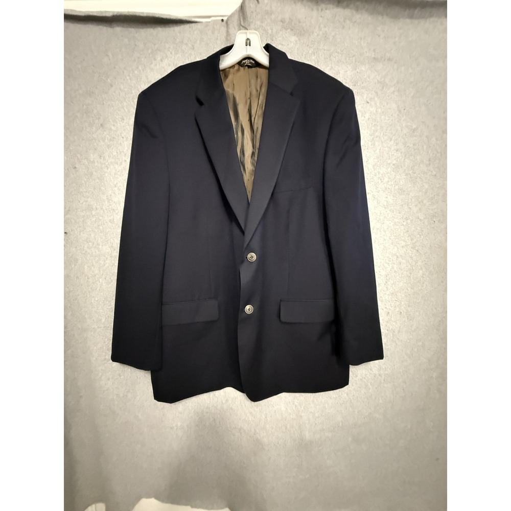 Joseph & Feiss Gold Suit Jacket Mens 48R Blue‎ 100% Wool Classic Formal